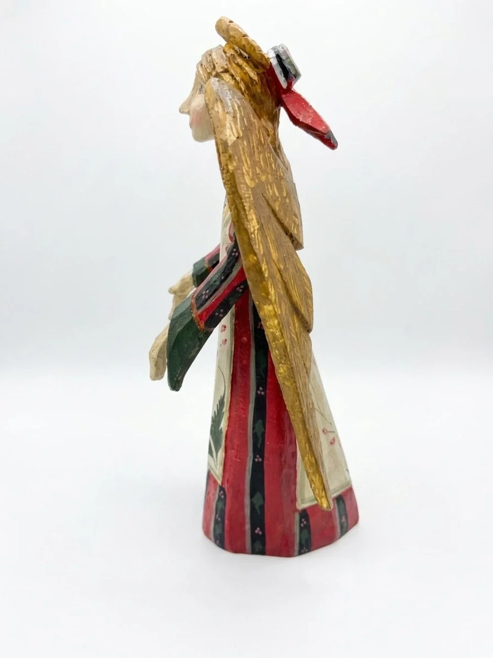 ✨ Vintage Guatemalan Folk Art Santos Style Holiday Angel 14” 🕊️